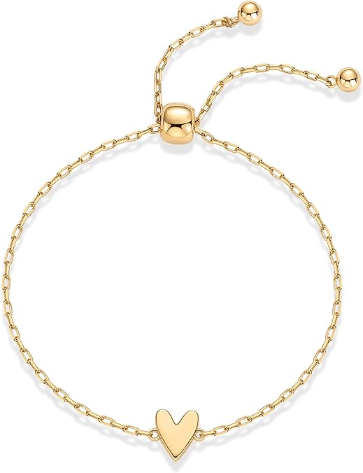 14K Gold Plated Matching Heart Bracelet