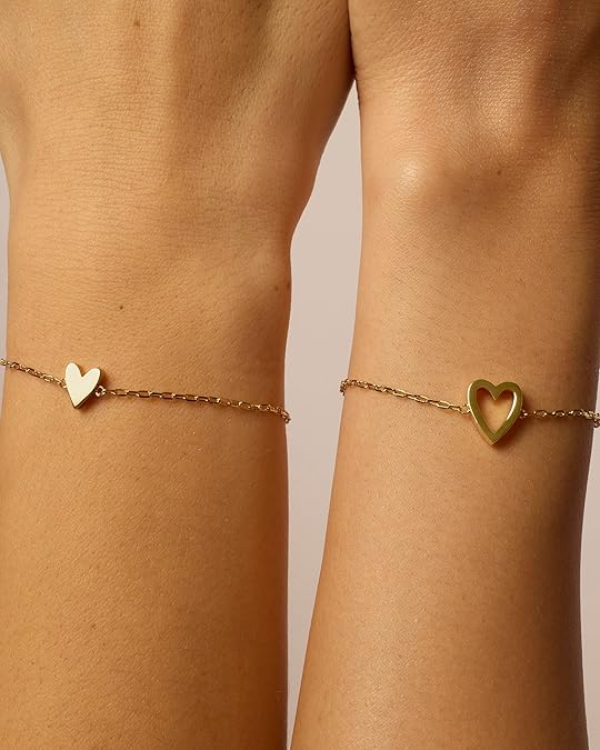 14K Gold Plated Matching Heart Bracelet