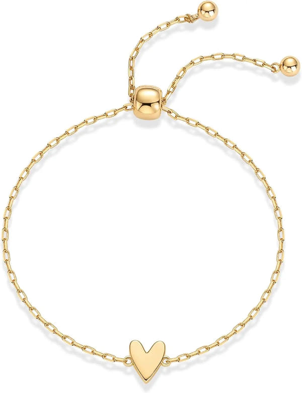14K Gold Plated Matching Heart Bracelet
