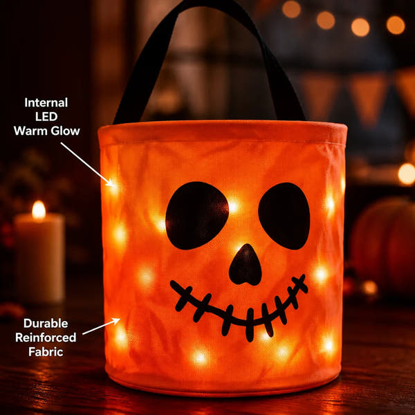 WickedWitches - Halloween LED Pumpkin Candy Bucket