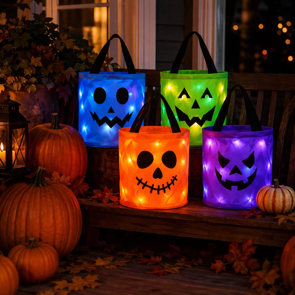 WickedWitches - Halloween LED Pumpkin Candy Bucket