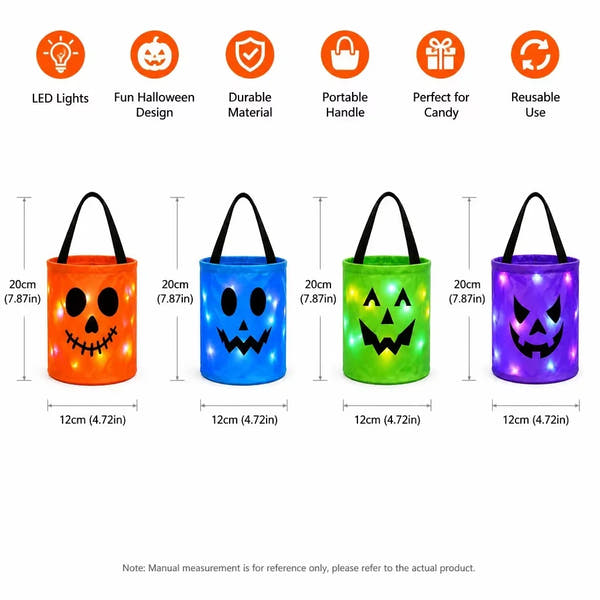 WickedWitches - Halloween LED Pumpkin Candy Bucket