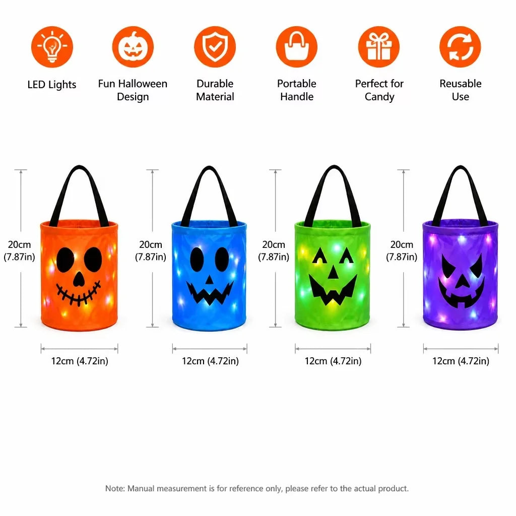 WickedWitches - Halloween LED Pumpkin Candy Bucket