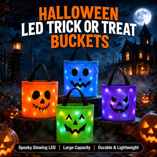 WickedWitches - Halloween LED Pumpkin Candy Bucket